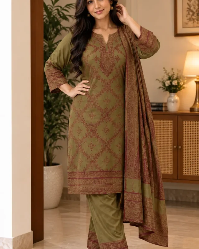 Elegant-Olive-Green Kurta